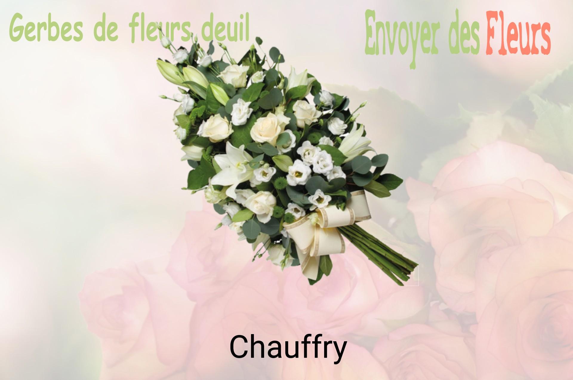 Gerbe de fleurs de deuil livrée à Chauffry